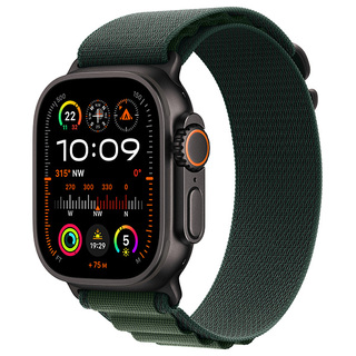 Смарт часы apple watch ultra 2 gps + cellular 49mm black titanium case with dark green alpine loop medium (mx4r3gk/a)